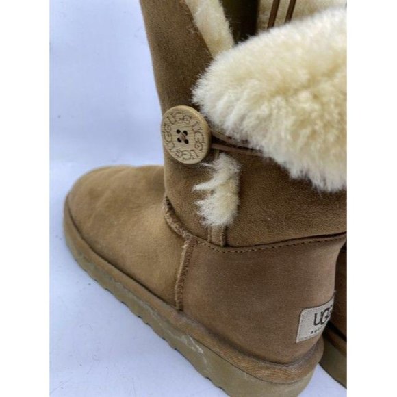 Ugg Australia Tan Wood Button Mid Height Bootsboot - Picture 7 of 10